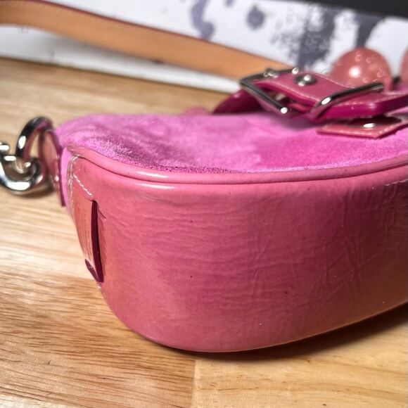 COACH Vintage Hampton Demi Pink 2Tone Suede/Patent Leather RARE & HTF - Picture 10 of 16